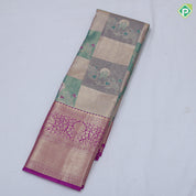 Orange base multi color double sparrow design rani pink gold zari grand border tissue art silk saree