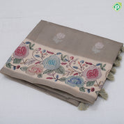 Light Colour Based Vairaoosi Flower Butta Design Border Flower Meena Work Type Fancy Cotton Saree