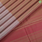 Peach pink gold zari grains tissue zari by zari tissue weaved design Baby pink border trendy silk saree