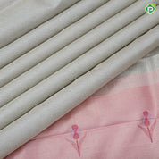 Clacier Gray Gold Zari Brocade Design Baby Pink Rose Flower Border Design Trending Fancy Silk Saree