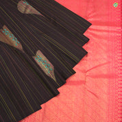 Brunette Brown Colour Big Heart Fancy Motifs Trendy Silks Saree