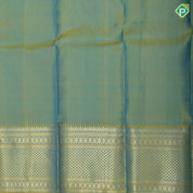 Peacock blue gold zari double check and butta peacock green gold zari mayikan border pattu paavadai lehanka