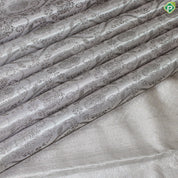 Silver Zari Full Tissue Chocolate Brown Color Flower Motif Grand Traditional Silk Saree
