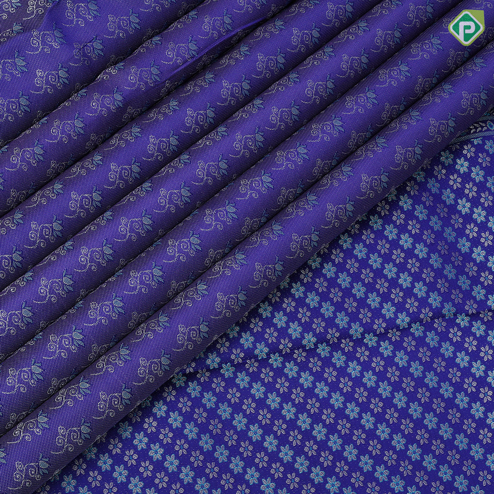 Violet Silver Zari Floral Design Baby Pink Rexsona Green Flower Border Design Trending Fancy Silk Saree