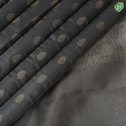 Black Colour Gold Zari Thilagam Butta Tissue Design Cream Colour Mango Border Design Luxury Black Silk Saree