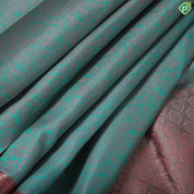 Rexona green Pink combo grand floral thread work design onion Pink gold zari high border trendy silk saree