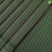 Forest green Gold Zari self designed Stripes design self gold zari red edge border trendy designer silk saree