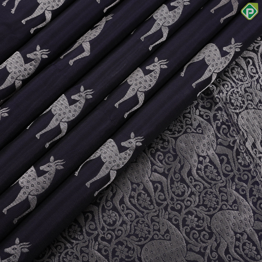 Orangish pink silver gold zari deer butta body design self zari kattam border Soft silk Saree