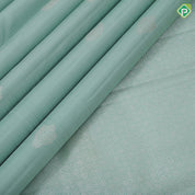 Sea foam green silver zari mango butta design self silver zari floral meena work border trendy designer silk saree