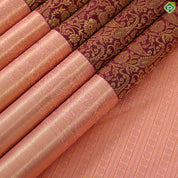 Maroon Red Grand Gold Zari Floral Creeper Design Peach Pink Border Bridal Silk Saree
