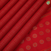 Chilly red gold zari velthaari vairaoosi lines design self gold zari orange padded butta retta pattai vintage silk saree
