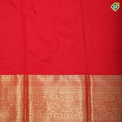Peacock green gold zari fancy flower butta red gold zari fancy border pattu paavadai lehanka
