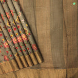 Onion Pink With Beige Big Flower Digital Print Motifs Pure Tussar Silks Saree