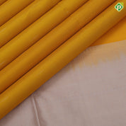Mango yellow gold zari rain drop butta motifs Peach cream plain border grand pallu soft silk saree