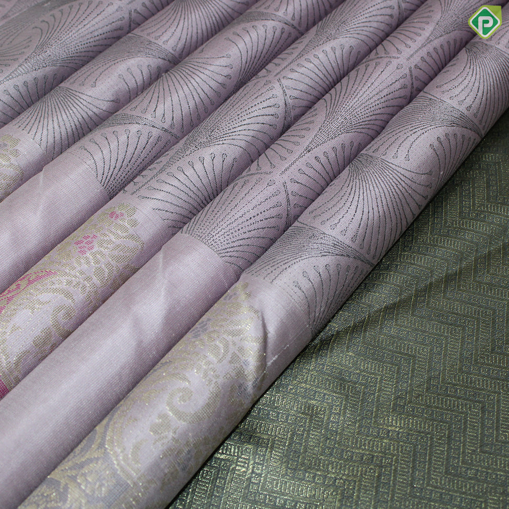 Baby Pink Thread Work Gold Zari Trendy Motif Fancy Trendy Silk Saree