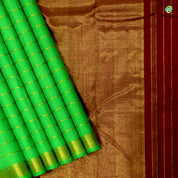 Kelly Green Colour Veldhari Lines Traditional Silks Saree