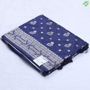 Indigo blue silver zari flower butta design banaras self rangoli border chiffon fancy saree
