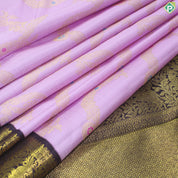 Baby Pink Gold Zari Necklace Design Deer Butta Border Exclusive Grand Bridal Silk Saree