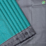 Sky blue space star and galaxy butta design blue with silver zari planets butta design border contemporary silk saree
