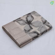 Fancy big floral design self gold zari buttons border fancy cotton saree