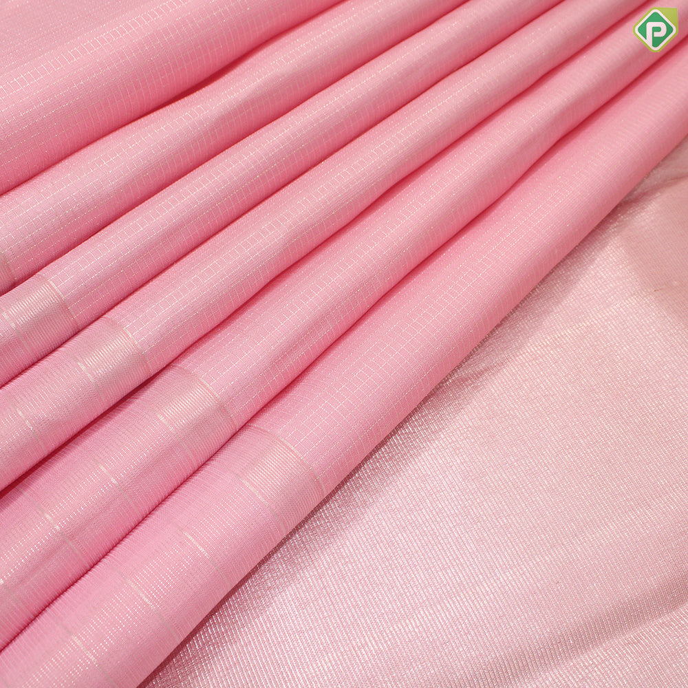 Peach Pink Gold Zari With Self Color Border traditional Silk Saree