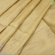 Tusser style plain body Embroidery border design fancy cotton saree