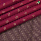 Chilly Red Gold Zari Flower Butta Design Purple Ruthracham Flower Border Design Pure Mix Silk Saree