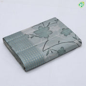 Pastel color fancy flower design self gold zari buttons border fancy border cotton saree