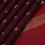 Arakku ruby red gold zari peacock chakkaram butta maroon red gold zari meena work border traditional silk saree