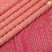 Peach gold zari window panel mid fancy butta pink gold zari fancy border Pure Mix silk saree