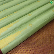 Cardamom Green Color With Marron Gold Zari Traditional Silk Saree