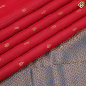 Chilly Red Gold Zari Flower Thilagam Butta Design Rexsona Green Floral Border Design Pure Mix Silk Saree
