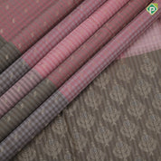 Multi color self checks gold zari three line butta multi color multi color high border grand pallu soft silk saree