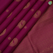 Purple pink gold zari Annam rudraksham butta self gold zari rettapet border traditional silk saree