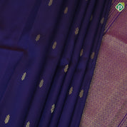 purple blue gold zari fancy butta purple gold zari zig zag design one side border silk saree