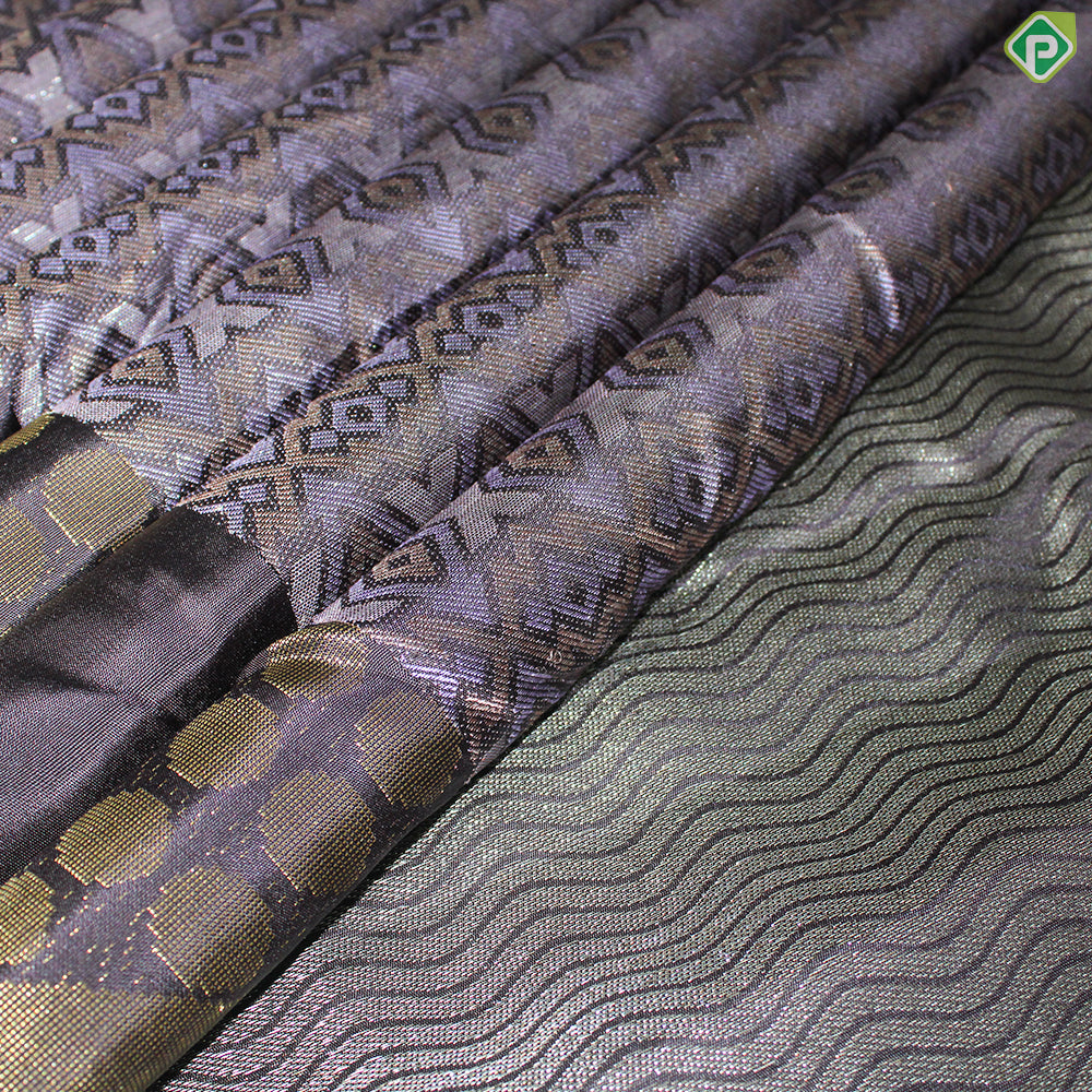 Chocolate Brown Gold And Silver Zari With Big Flower Design Border Fancy trendy Silk Saree