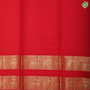 Pinkish orange silver gold zari grand floral design rexona green gold zari retta patti border pattu paavadai lehanka