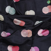Black With Multi Colour Cercles Design Fancy Saree