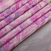 Rose Pink Self Krishna Radha Romance tissue weaved design Purple silver gold zari Border trendy tissue silk saree