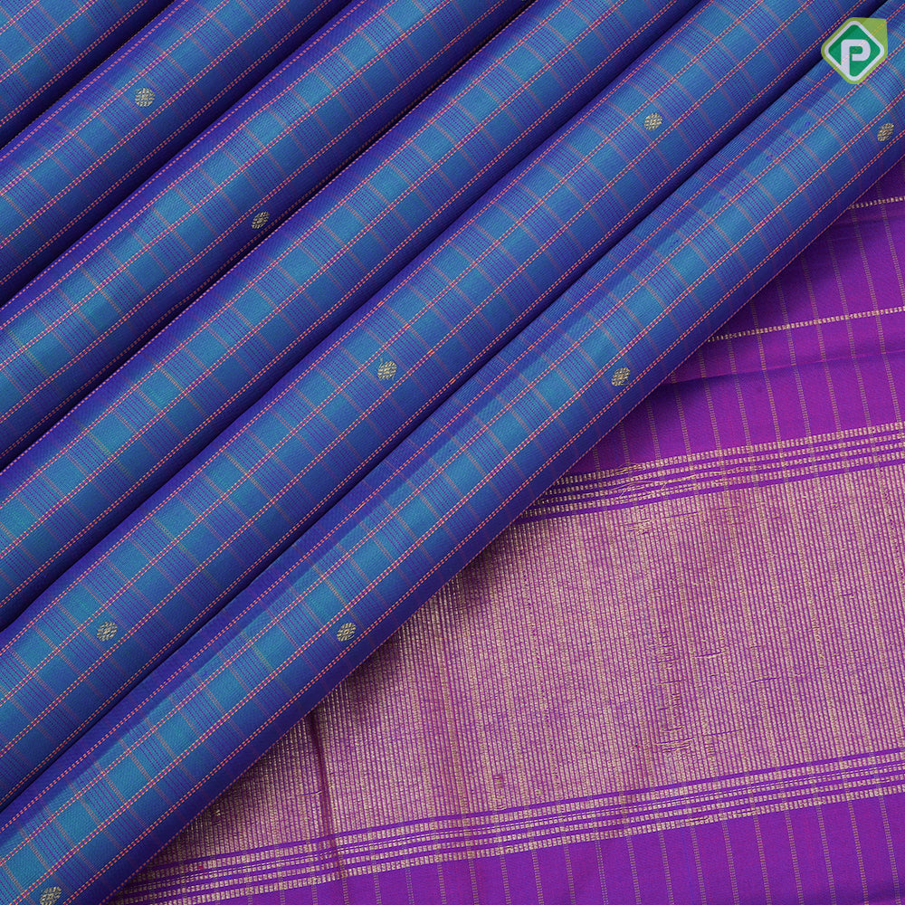 Peacock blue and green silk thread padded zari checks rani pink plain gold zari padded border soft gift silk saree