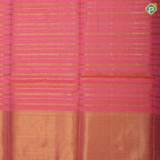 Bottle green gold zari track lines design orangish pink gold zari diamond design pattu paavadai lehanka