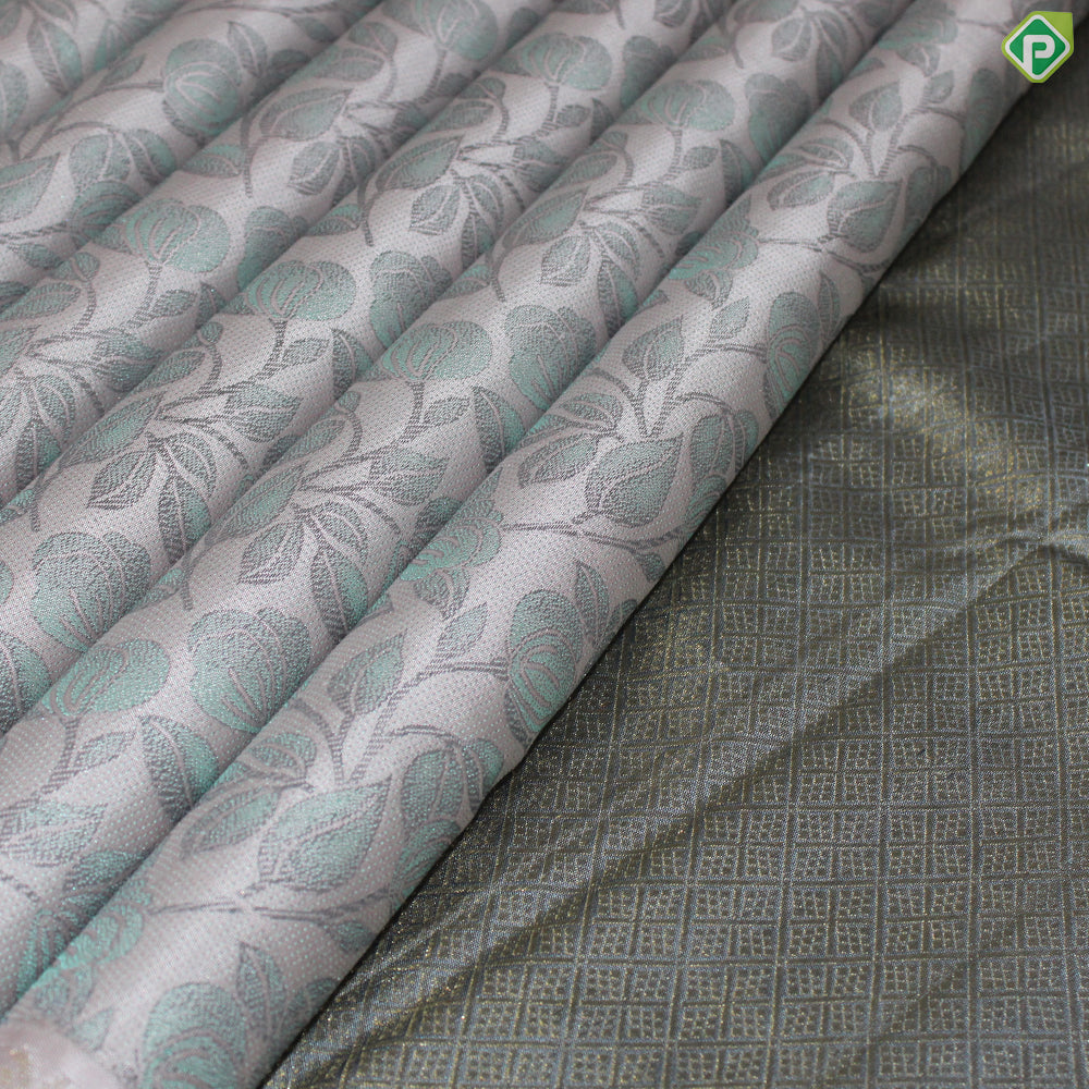 Lilac Lavender sea green flower design Self Border trendy designer silk saree