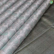 Lilac Lavender sea green flower design Self Border trendy designer silk saree