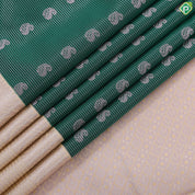 Emerald green with vairaoosi and butta design cream border Art silk gift saree