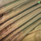 Goldish Green gold zari Raja Ravi varma's Shakundala Poetic movement in full tissue signature silk saree