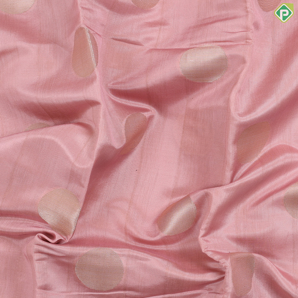 Onion Pink With Copper Zari Cercle Design Semi Tusser Saree