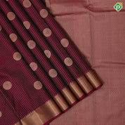 Magenta Gold Zari Vairaoosi Lines Chagara Design Self Colour Ruthracham Mayilkan Border Design Traditional Silk Saree