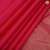 Rose pink full body plain gold self gold zari temple border traditional silk saree