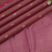 Manthulir Gold Zari Thilagam Flower Butta Design Pink Colour Floral Border Design Pure Mix Silk Saree