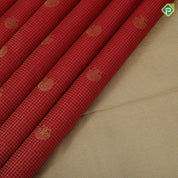Candy apple red  gold  zari peacock checks  design milk white mango ruthratcha mayilkon border design traditional silk saree